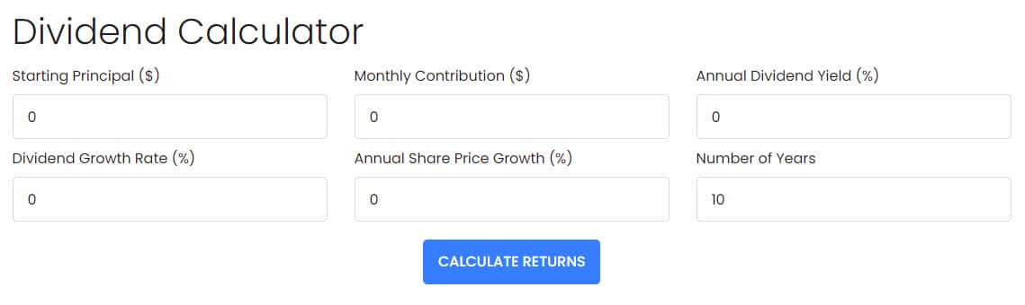 Monthly dividend calculator